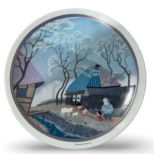 Japanese Artist Taiji Harada Plate From Four Seasons of Hometowns Series